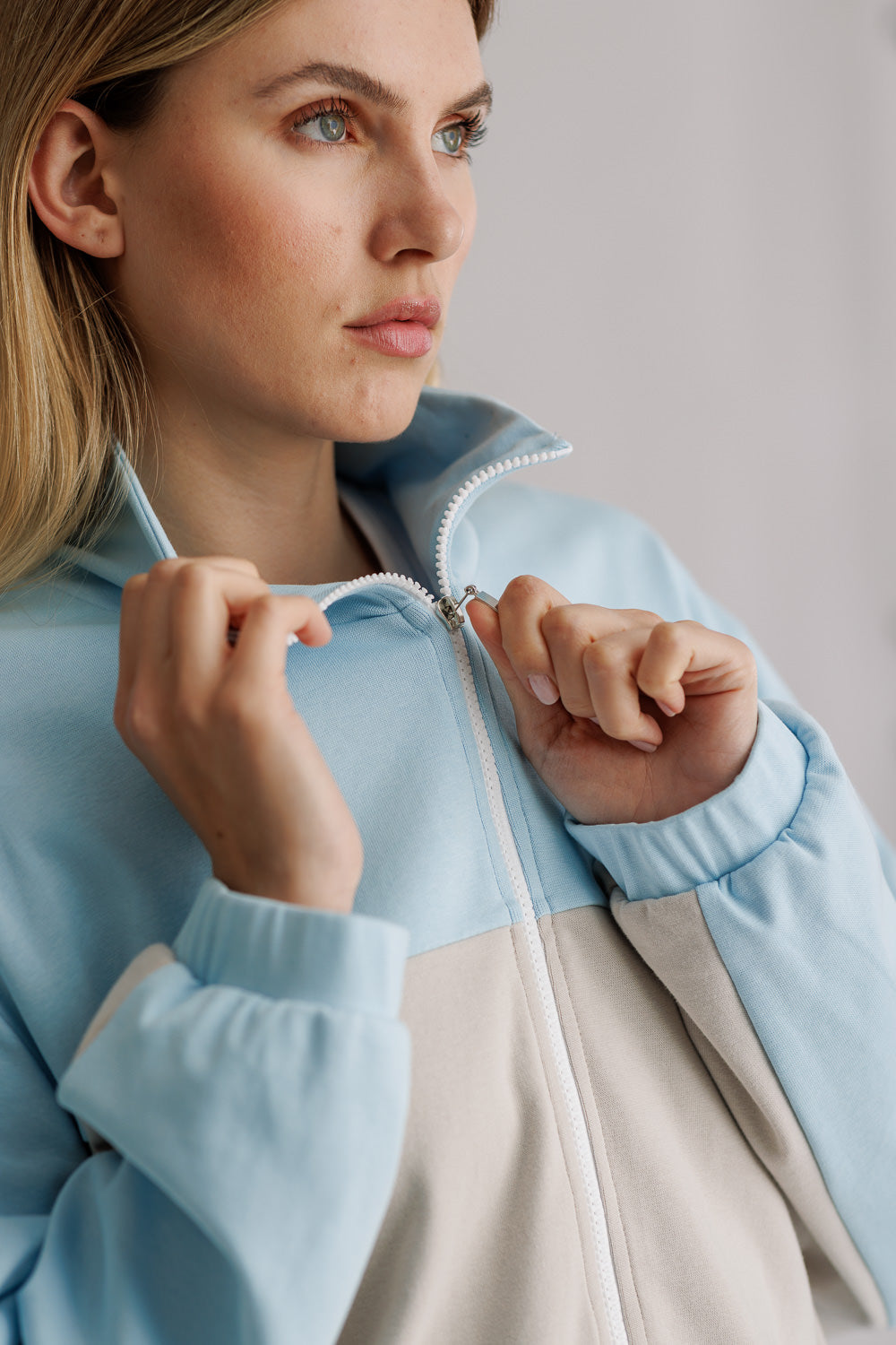 Tracksuit Jersey Jacket Light Blue Karo Kauer Label Tracksuit Jersey Jacket Light Blue Karo Kauer Label
