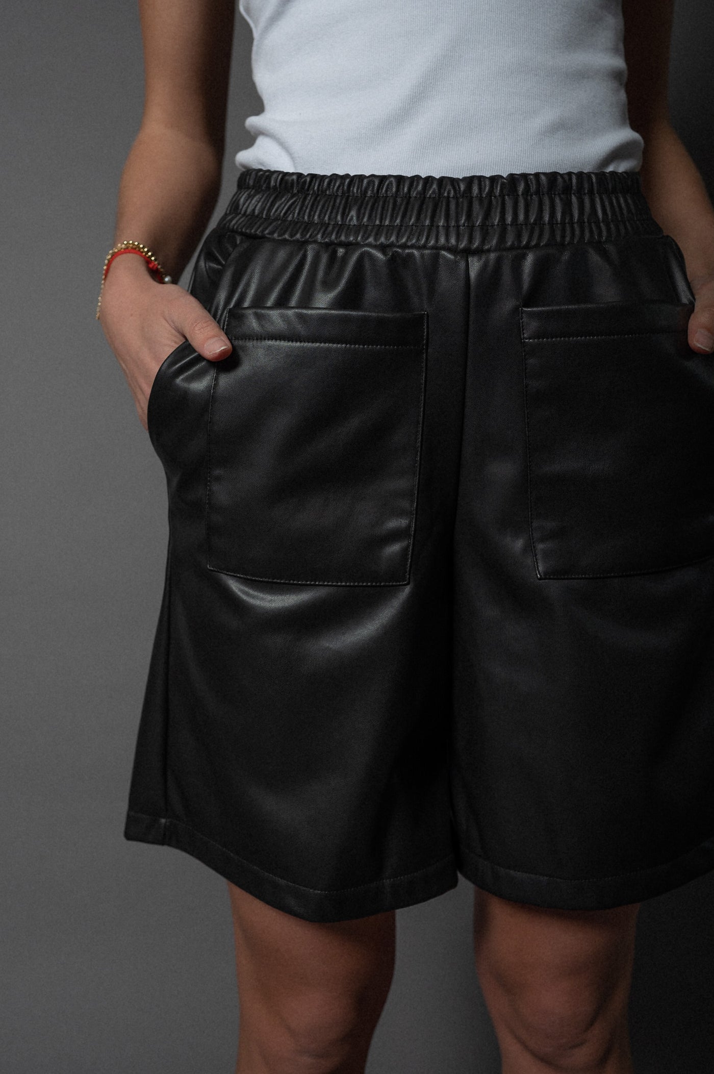 Abby Shorts Vegan Leather Black