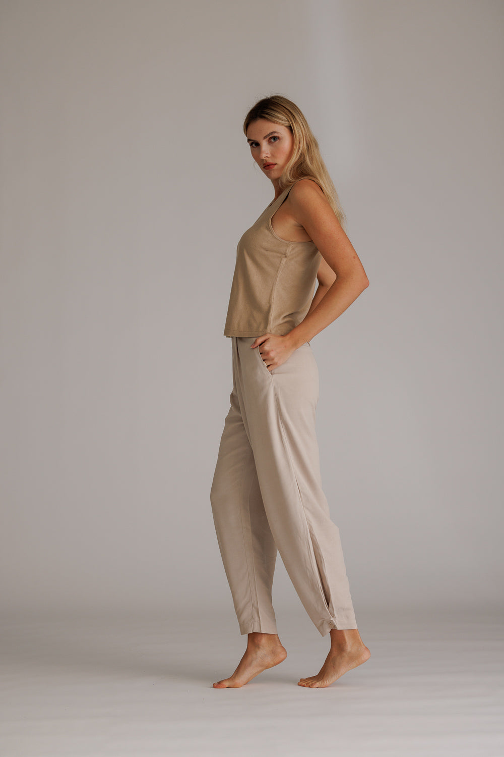 Bonnie Knit Rib Top Beige