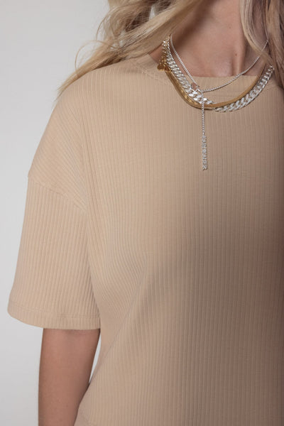 Cali Rib T-Shirt Sand