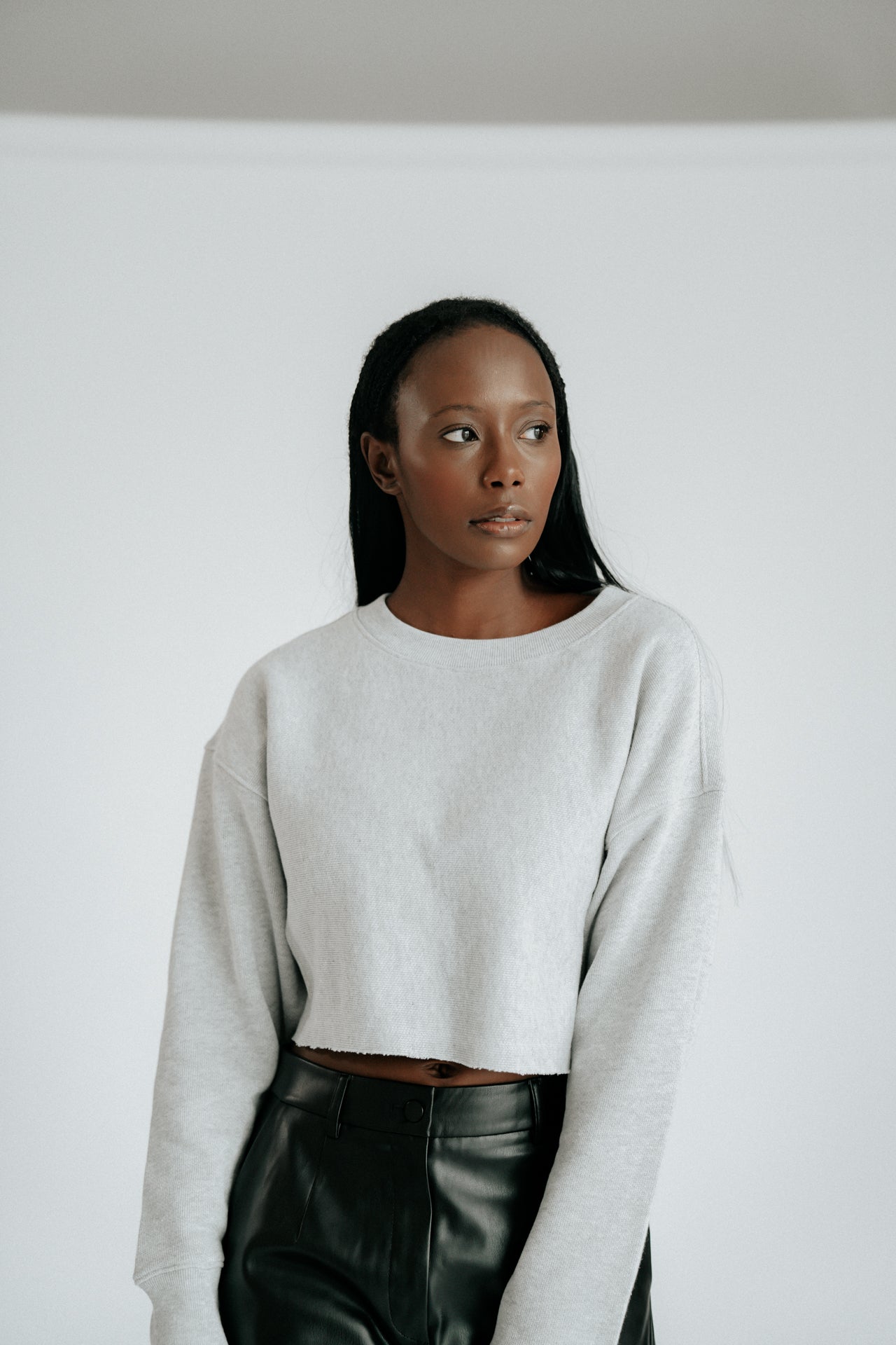 Leni Sweater Cropped Light Grey