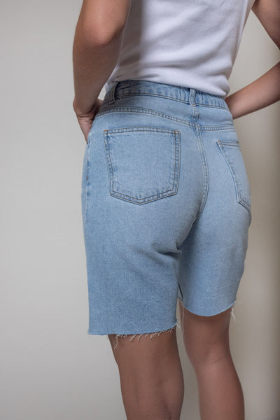 Lulu Denim Shorts Mid Blue